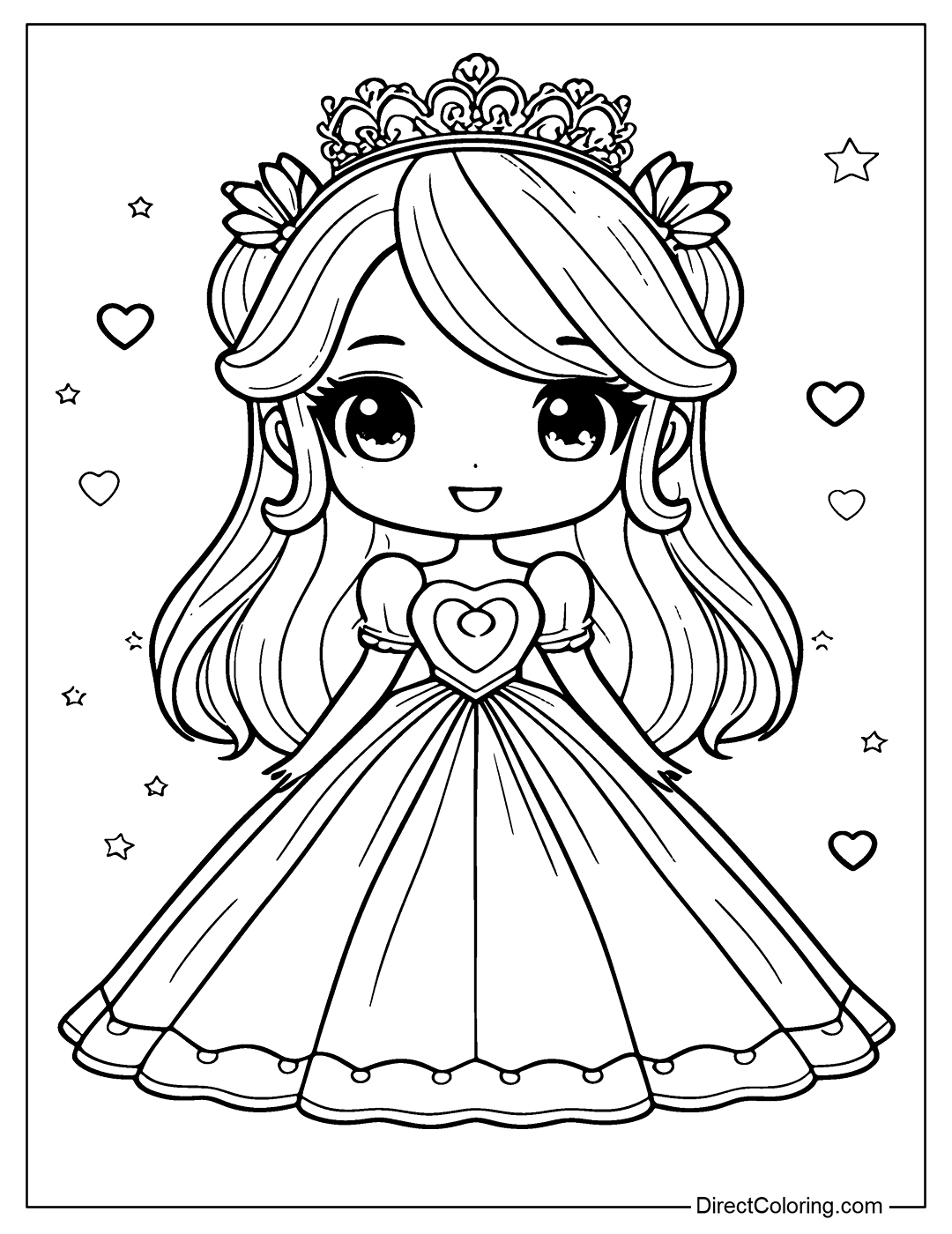 Dress for Girl Coloring Page